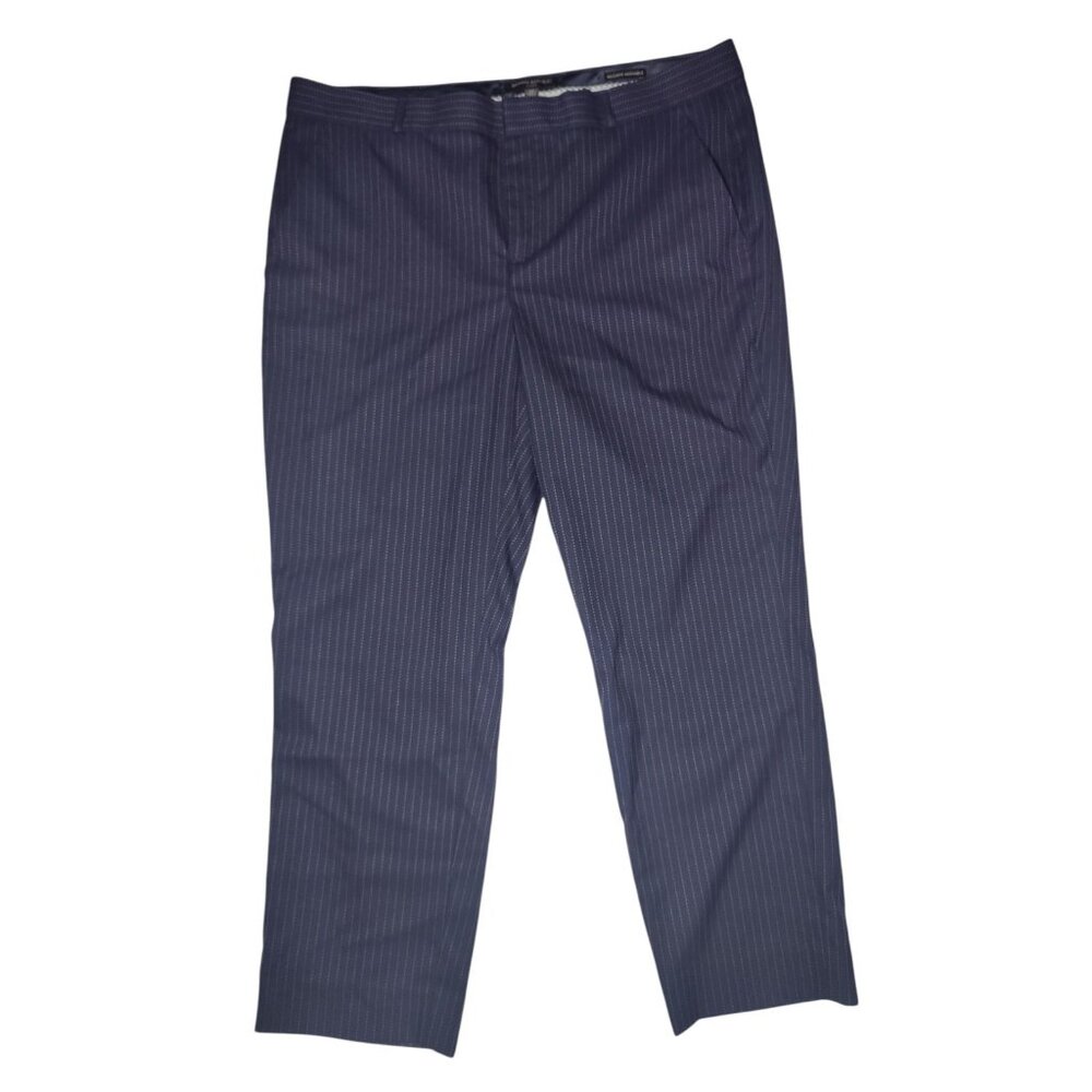 Banana Republic Avery Navy Blue Pinstripe Cropped Ankle‎ Dress Pants 14